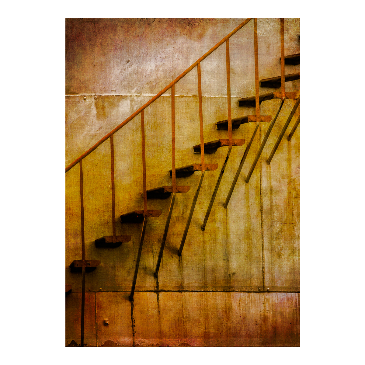 Stairs going up a silo